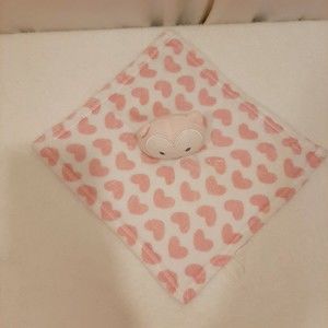 Gentle Steps Swiggles 12" Pink Hearts Owl Baby Girl Security Blanket Lovey Soft